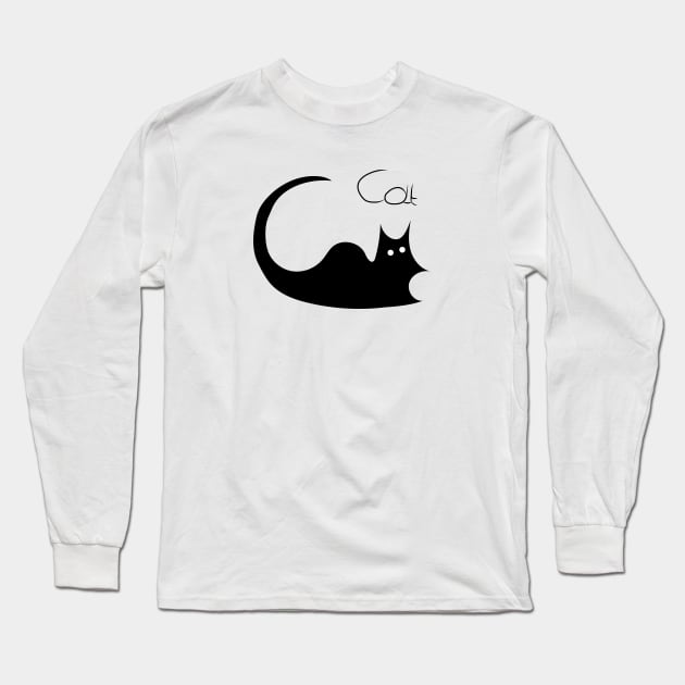 Black cat forms the word cat Long Sleeve T-Shirt by SkelBunny